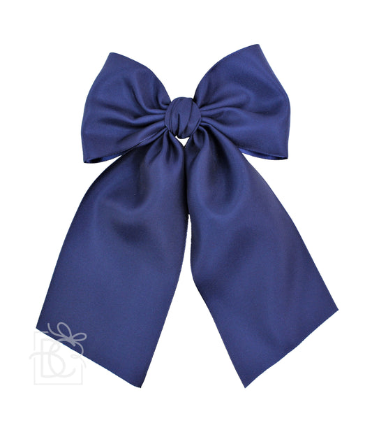 Navy Satin Bow