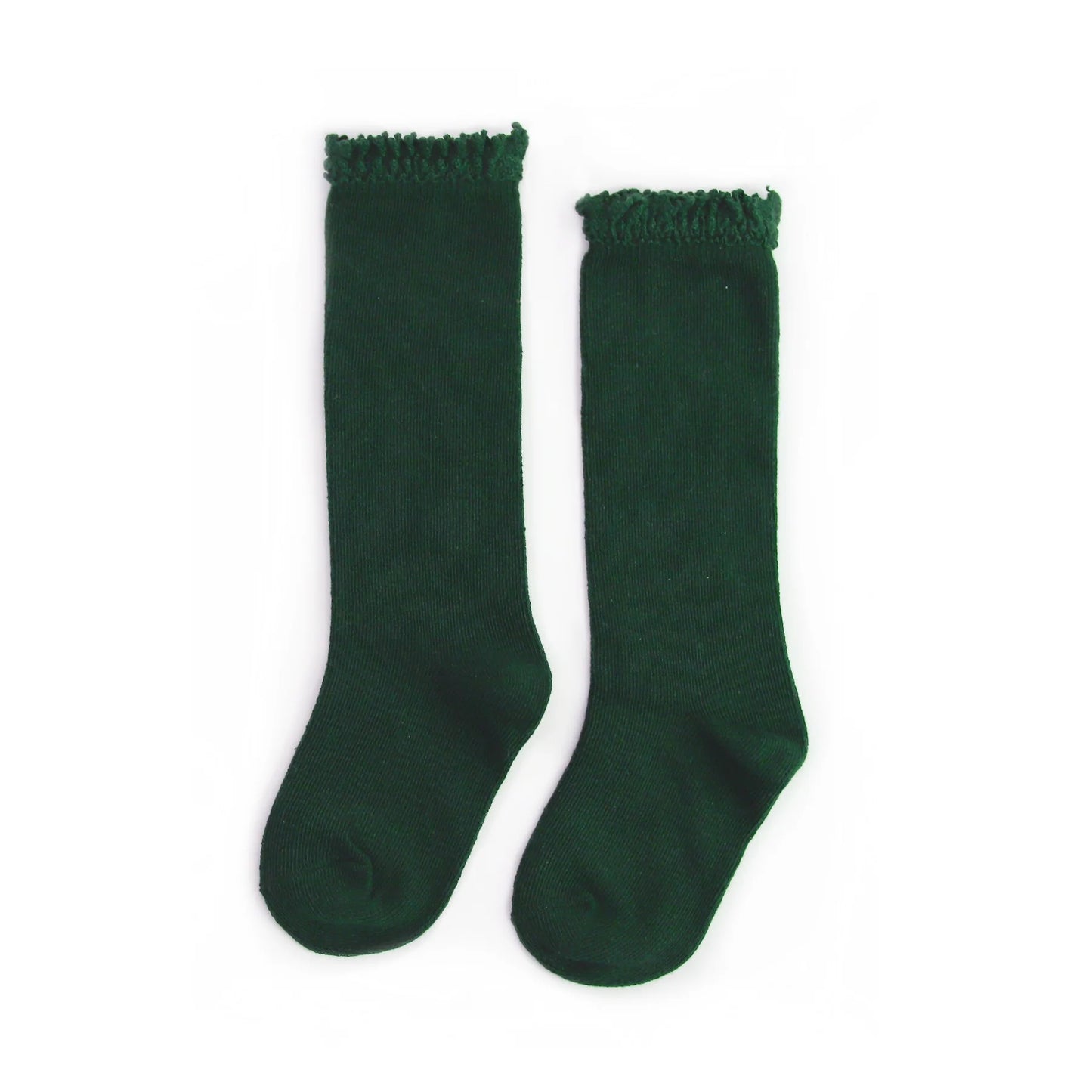 Lace Top Knee High- Forest Green
