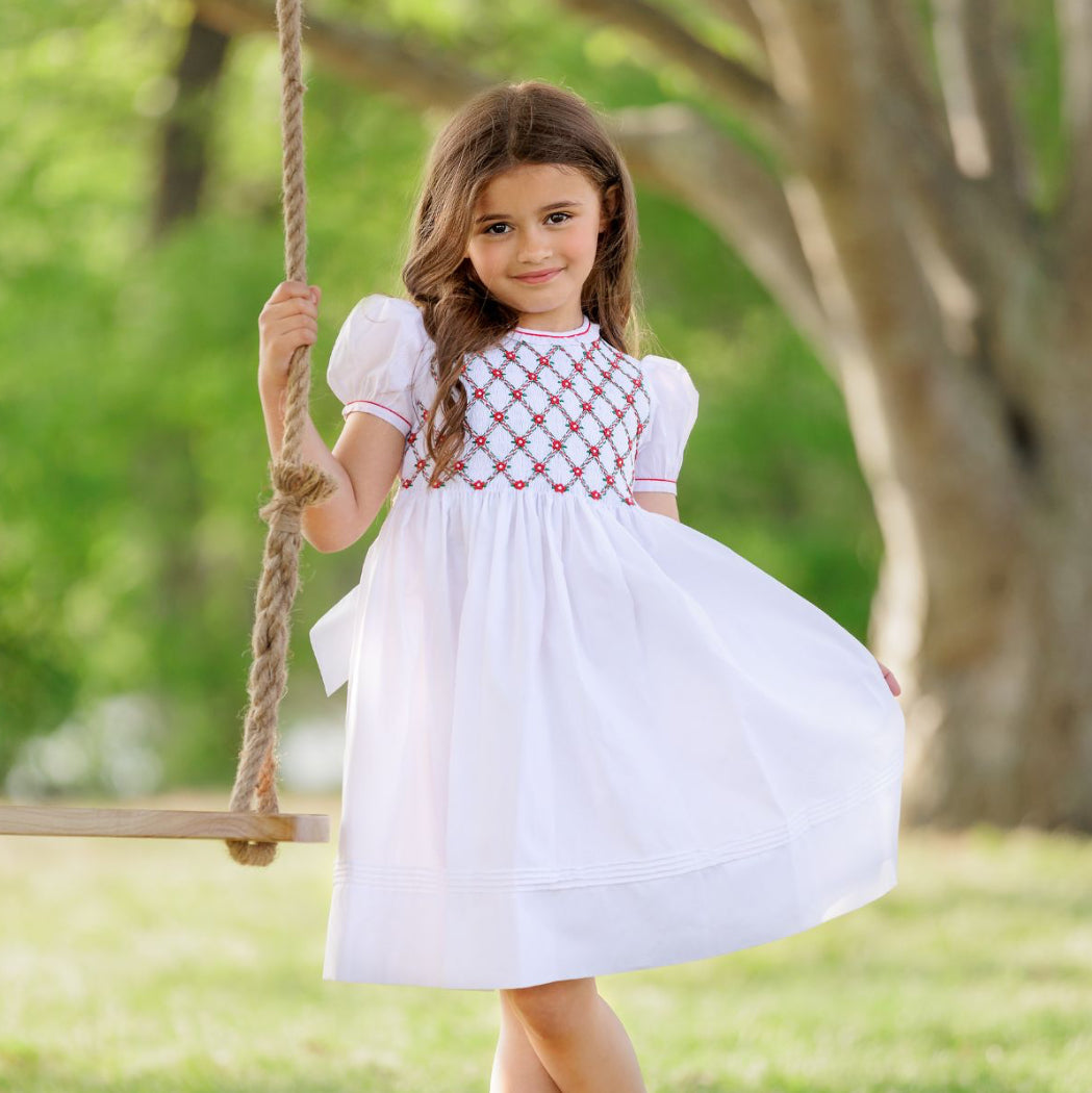 Floral Smocked Holiday Dress