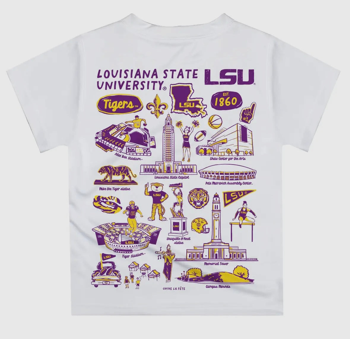 LSU Tigers Hand Sketched Boys Tee