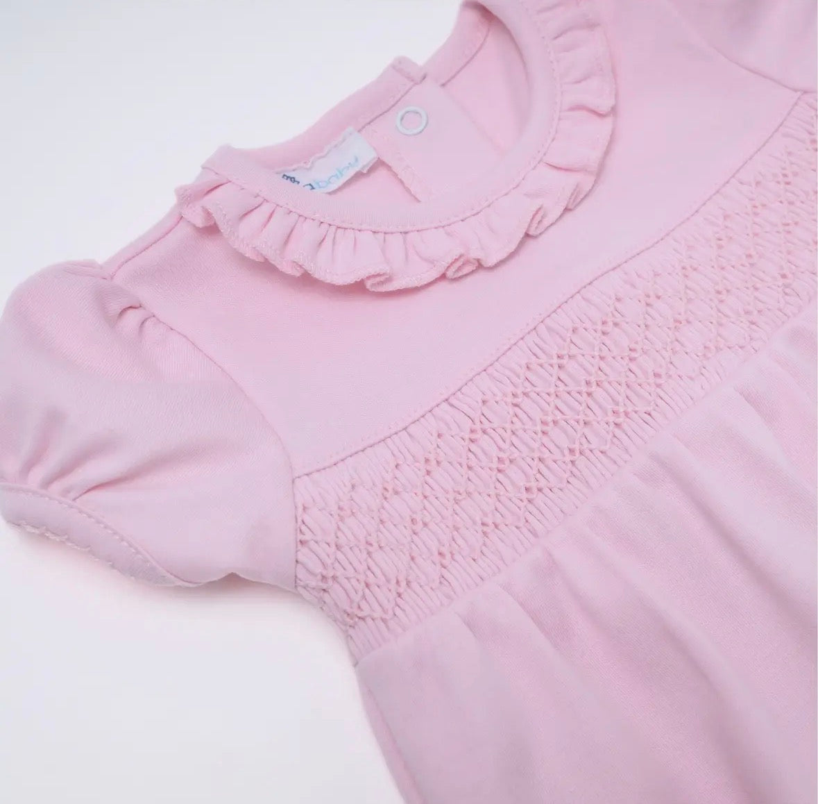 Essentials Smocked Bubble- Pink