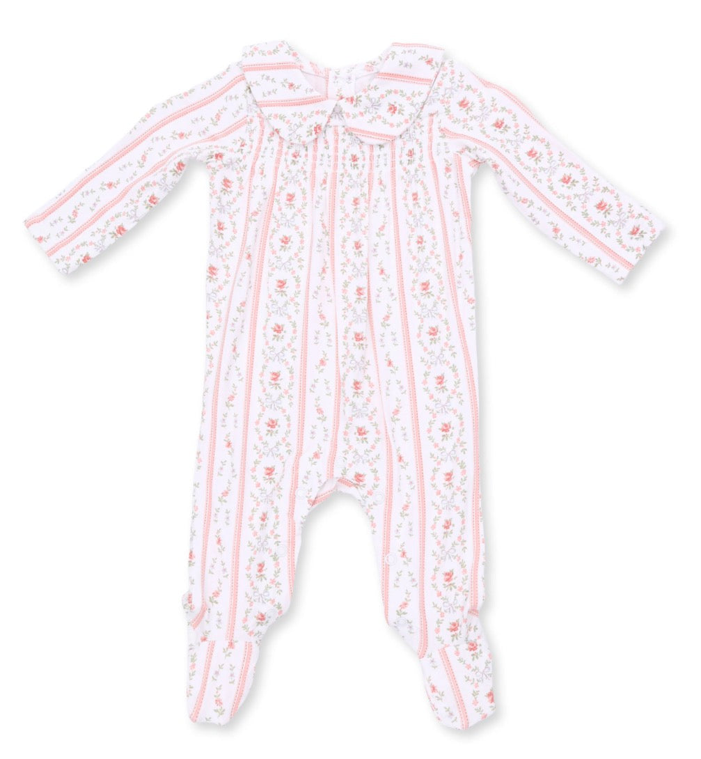 Marnie Rosebud Striped Smocked Footie