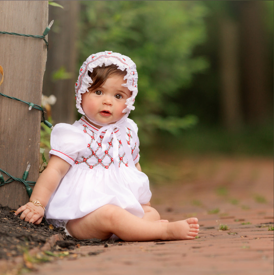 Floral Smocked Holiday Romper