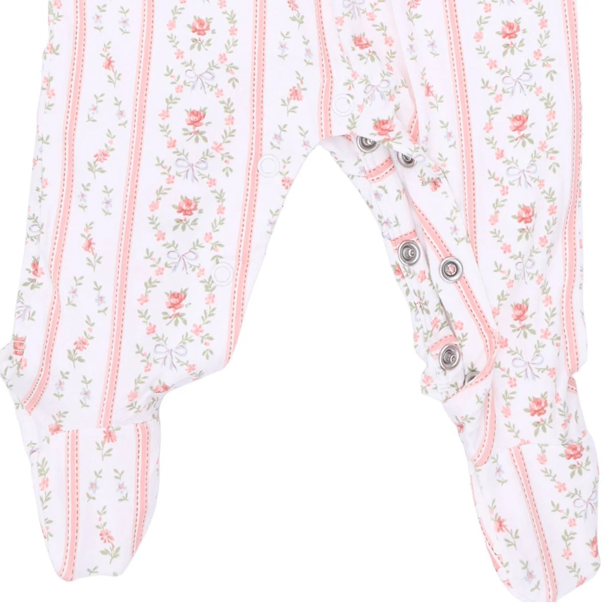 Marnie Rosebud Striped Smocked Footie