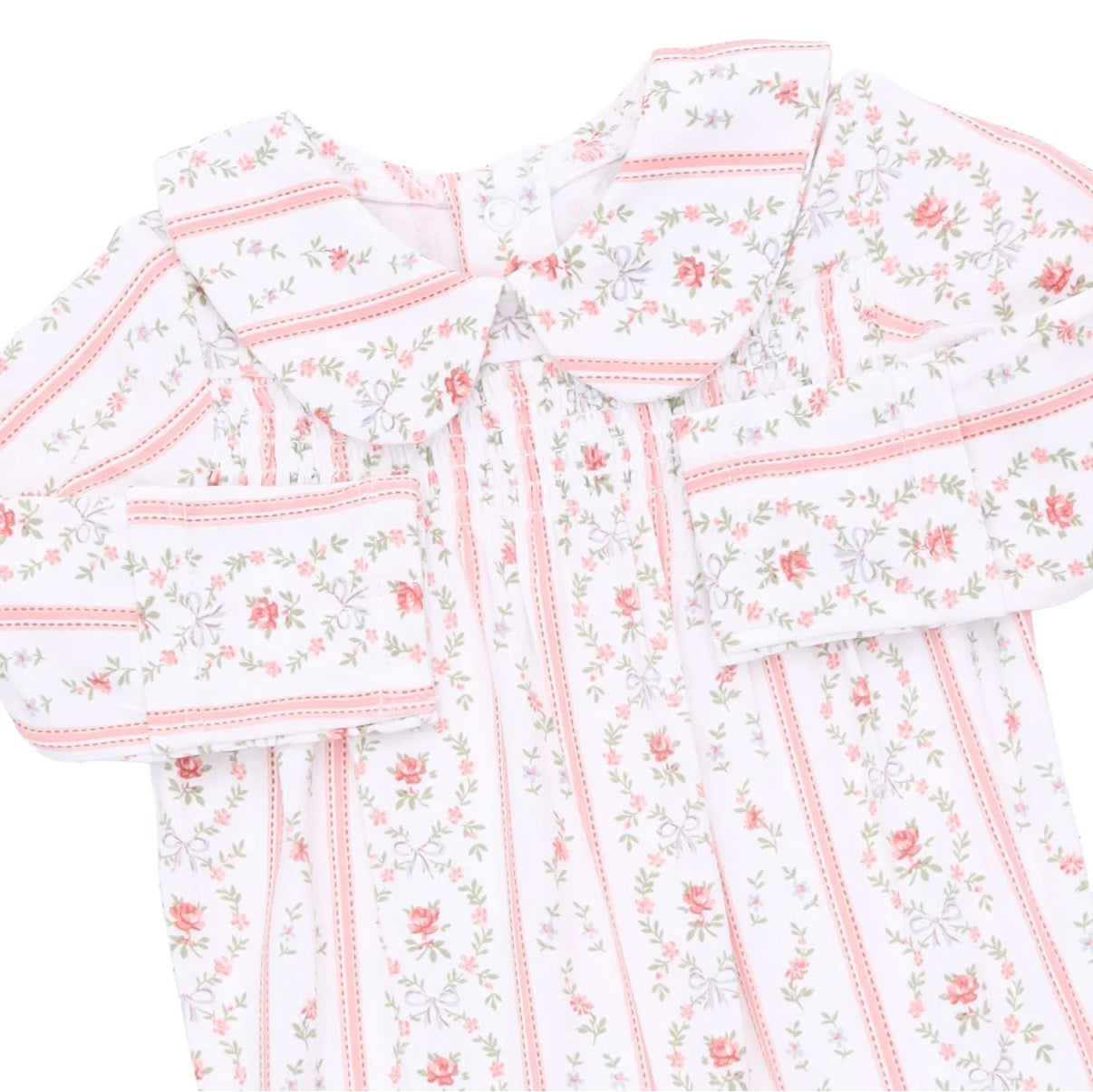 Marnie Rosebud Striped Smocked Footie