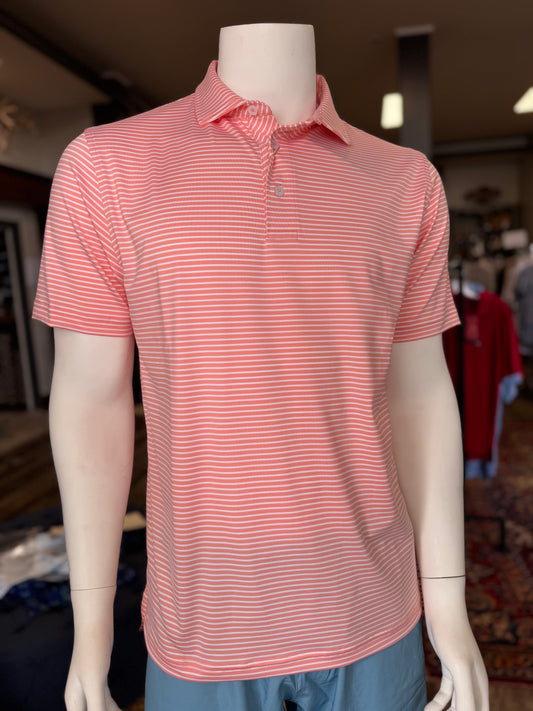Tangerine Stripe Performance Polo