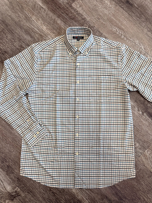 Ecru Plaid Button Down