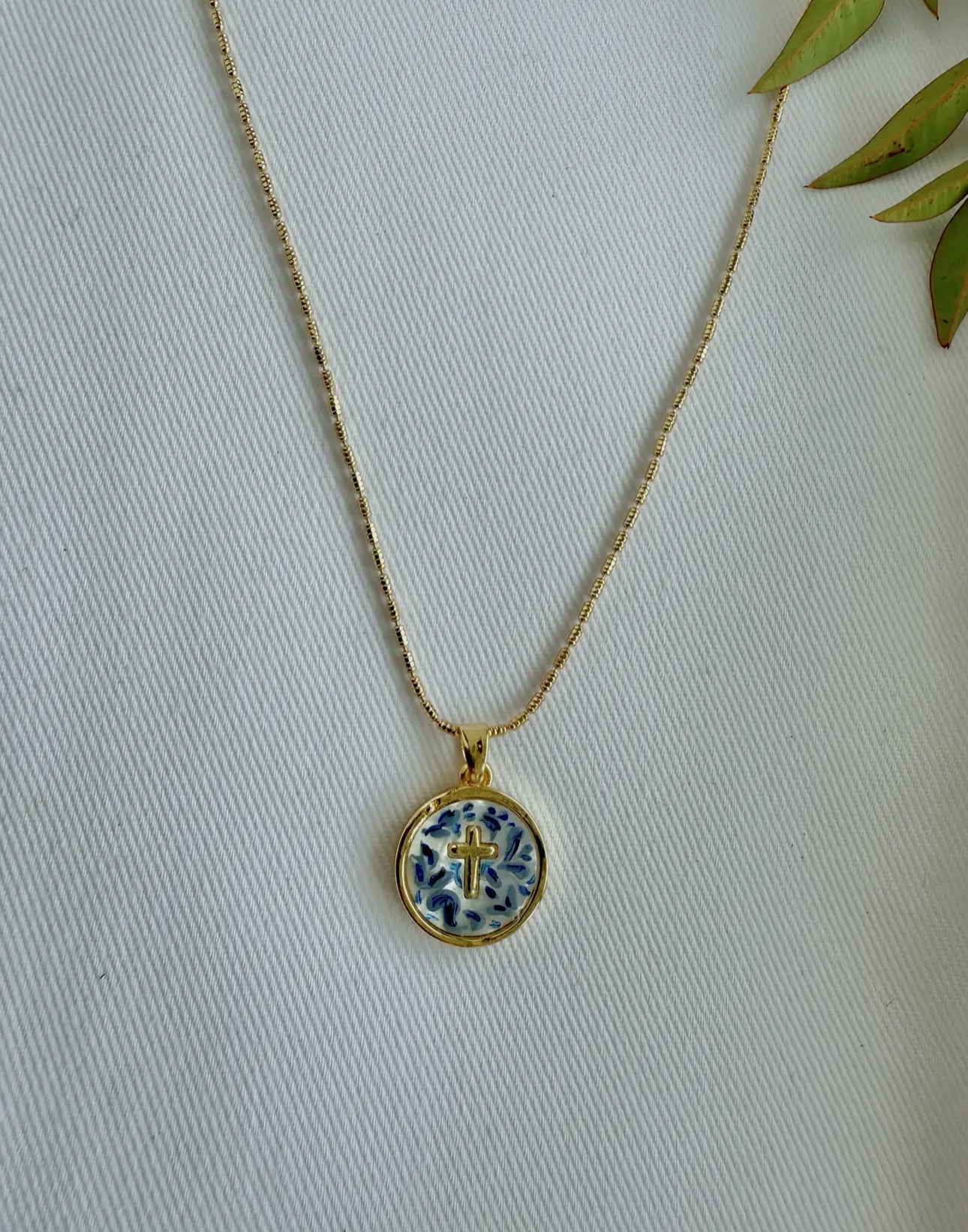 Blue China Cross Necklace
