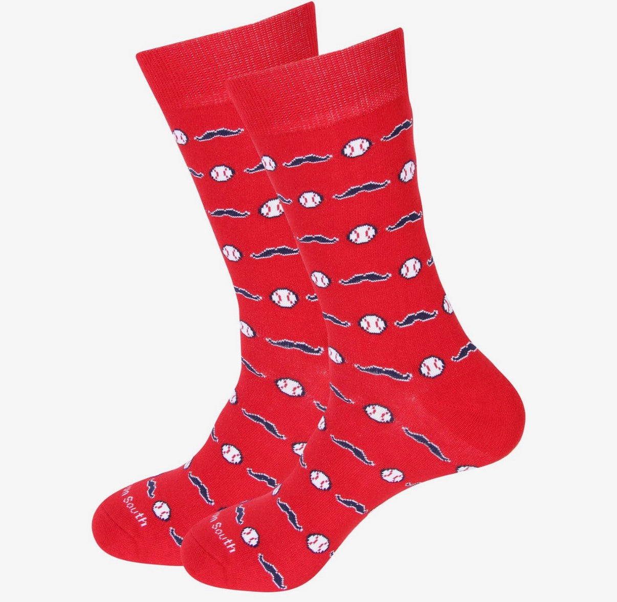 Baseball & Mustache Socks