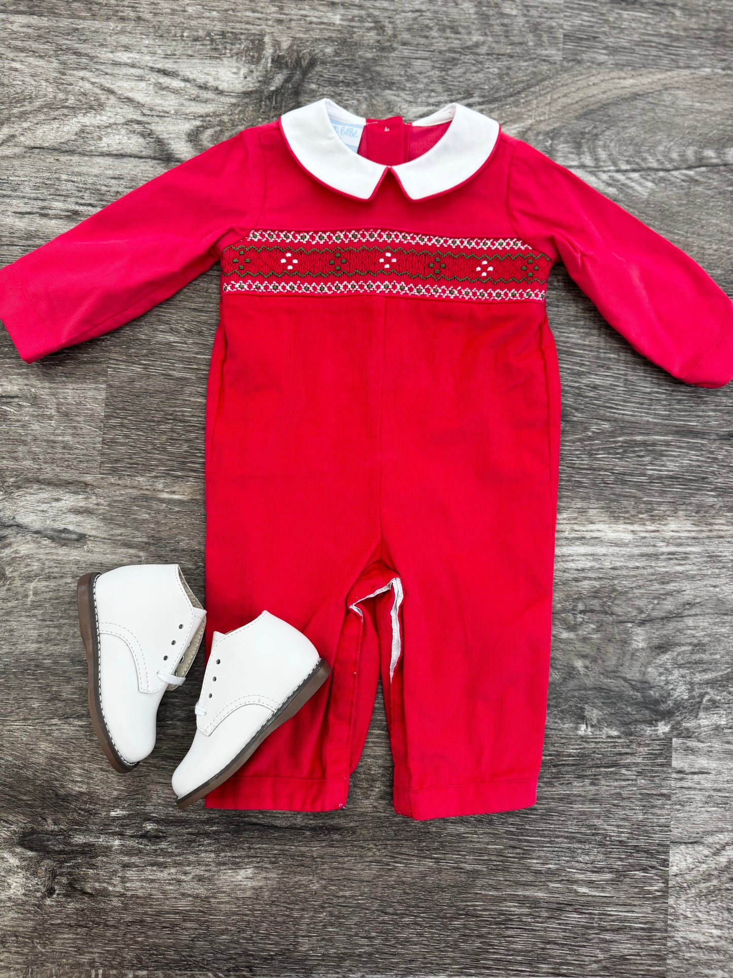 Ralph Red Corduroy Romper