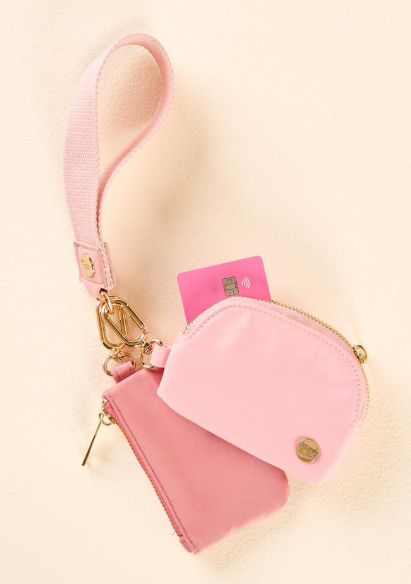 Dynamic Duo Pouch Wristlet- Rose