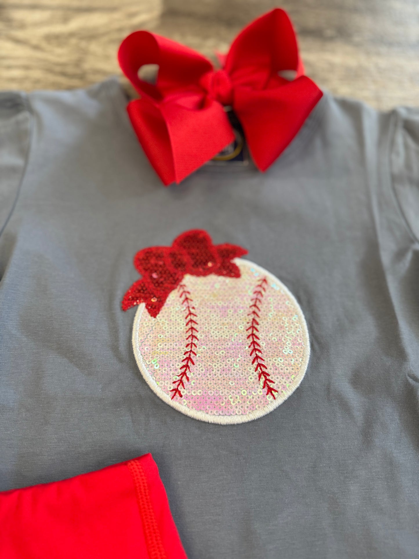 Girls Sequin Baseball Tee