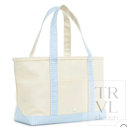 Mist Gingham Medium Tote