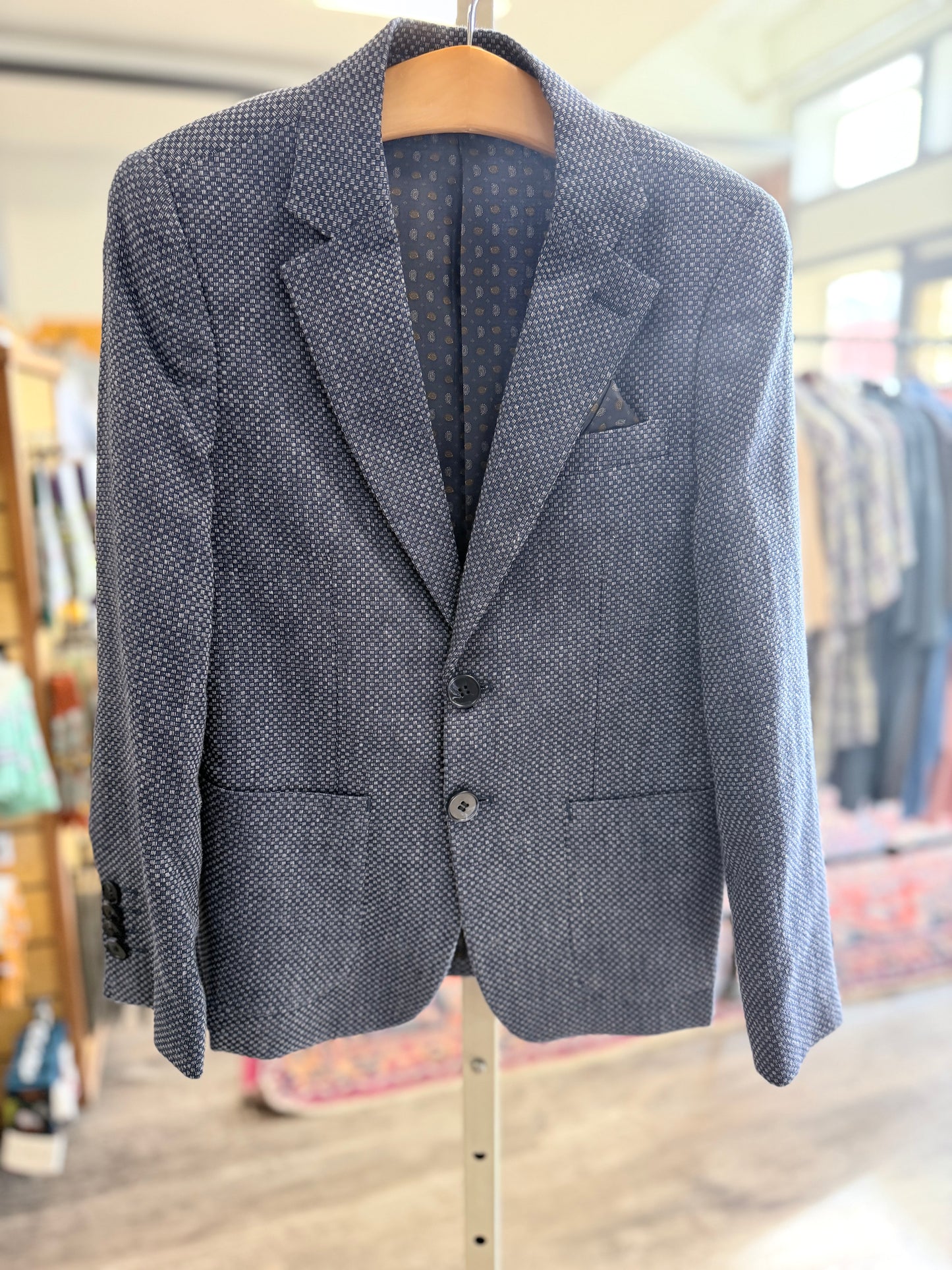 Blue Basketweave Blazer