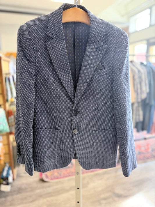 Blue Basketweave Blazer