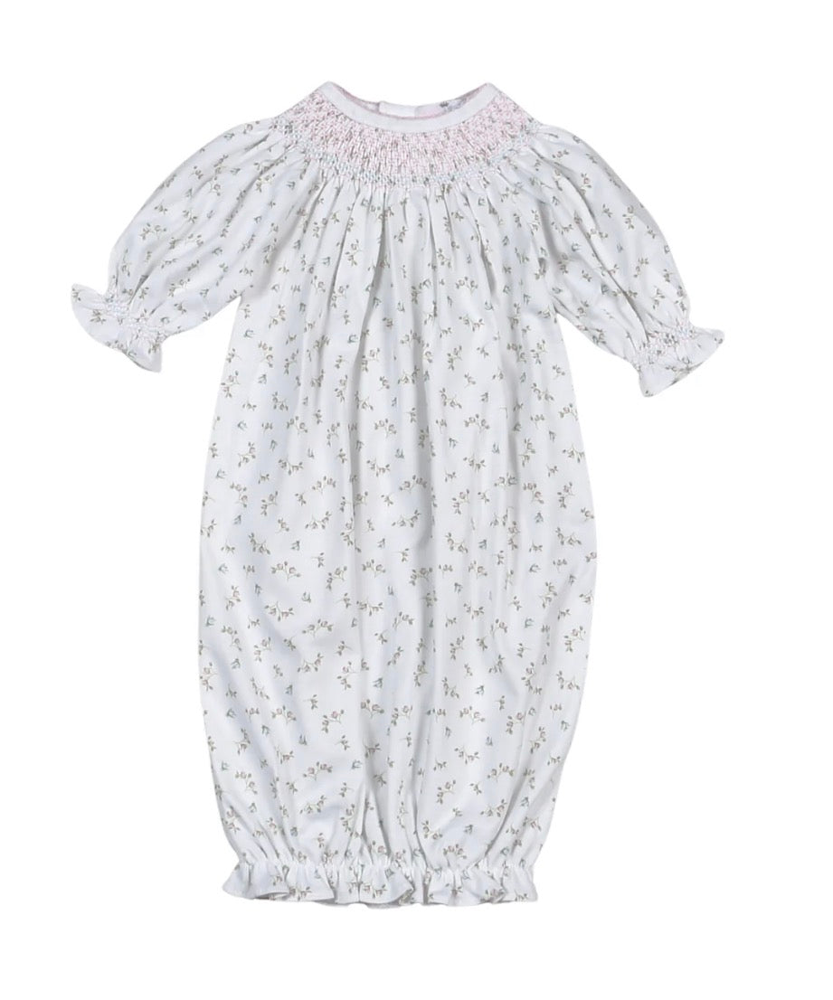 Bella Pink Floral Hand Smock Bishop Gown