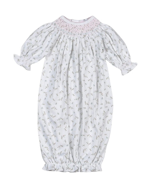 Bella Pink Floral Hand Smock Bishop Gown