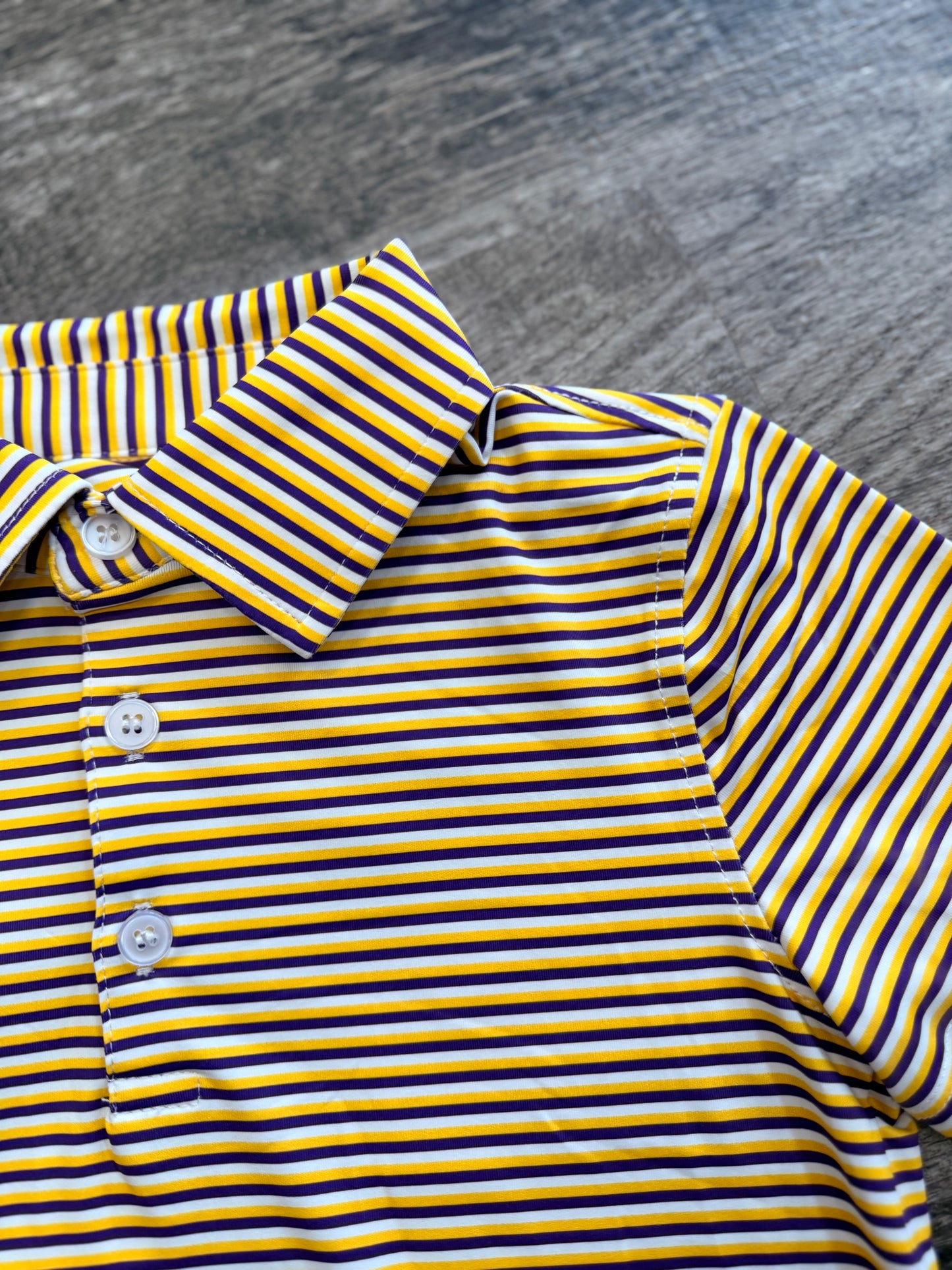 Purple & Gold Stripe Polo