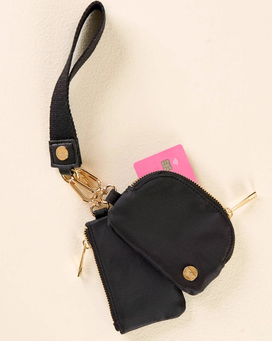 Dynamic Duo Pouch Wristlet- Black