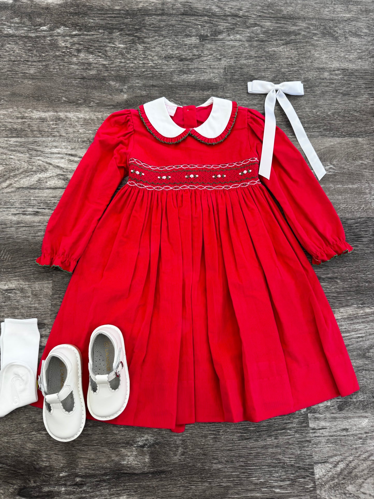 Rachel Red Corduroy Dress