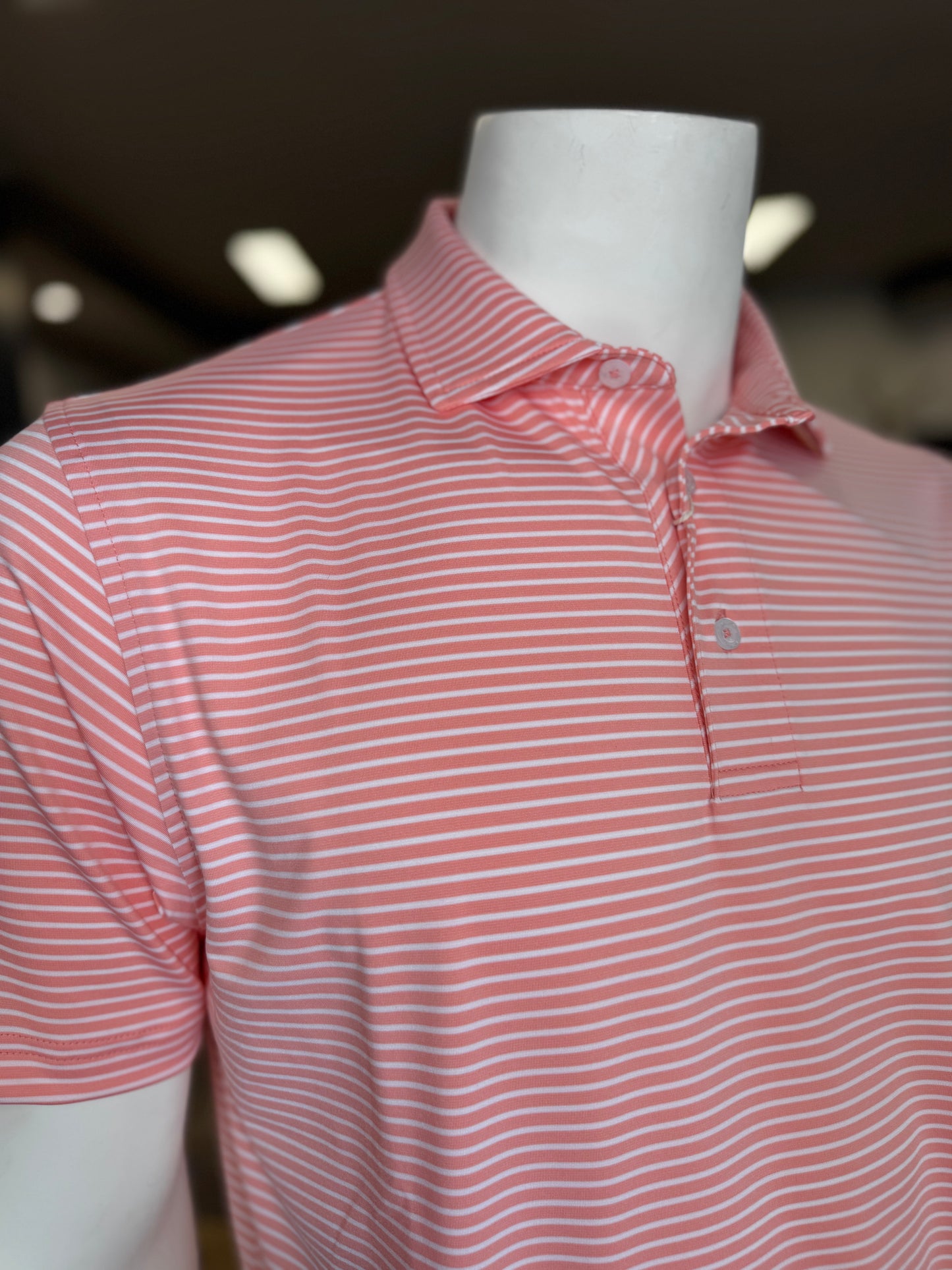 Tangerine Stripe Performance Polo