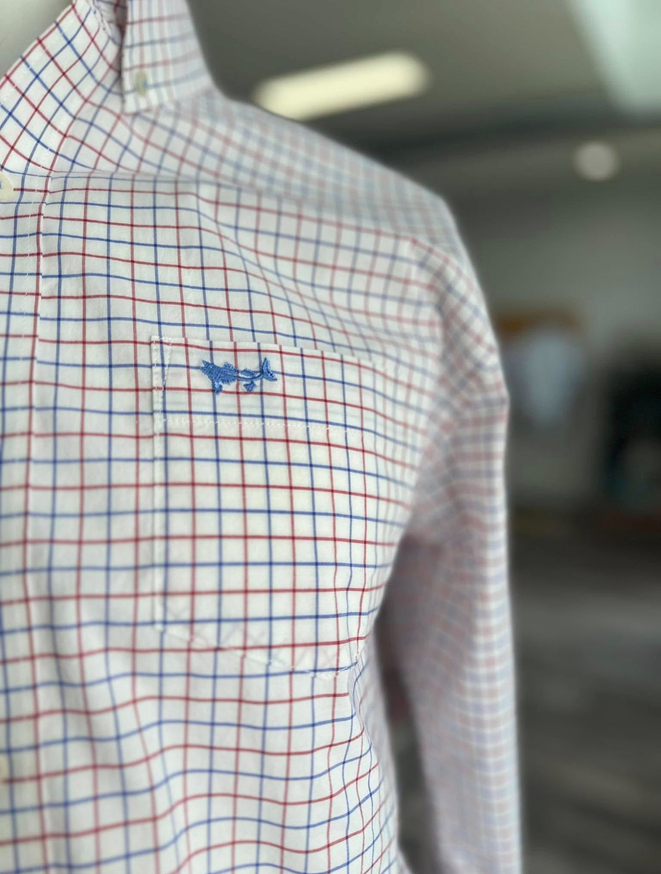 Patriot Checkered Woven Button Down