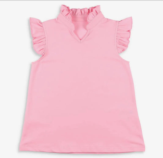 Pink Petal Ruffle Neck Top