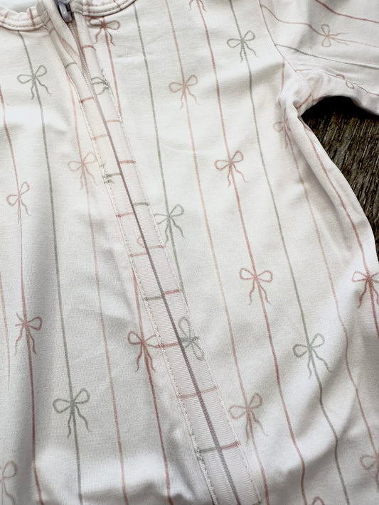 Darling Bow Zip Footie