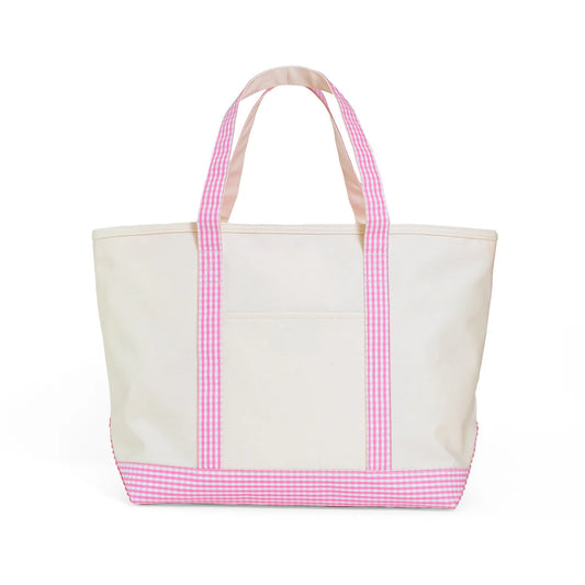 Pink Gingham Maxi Tote