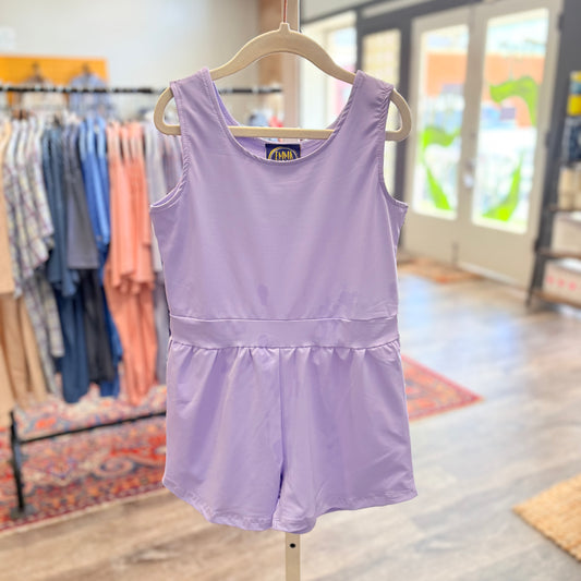 Layla Athletic Romper- Purple