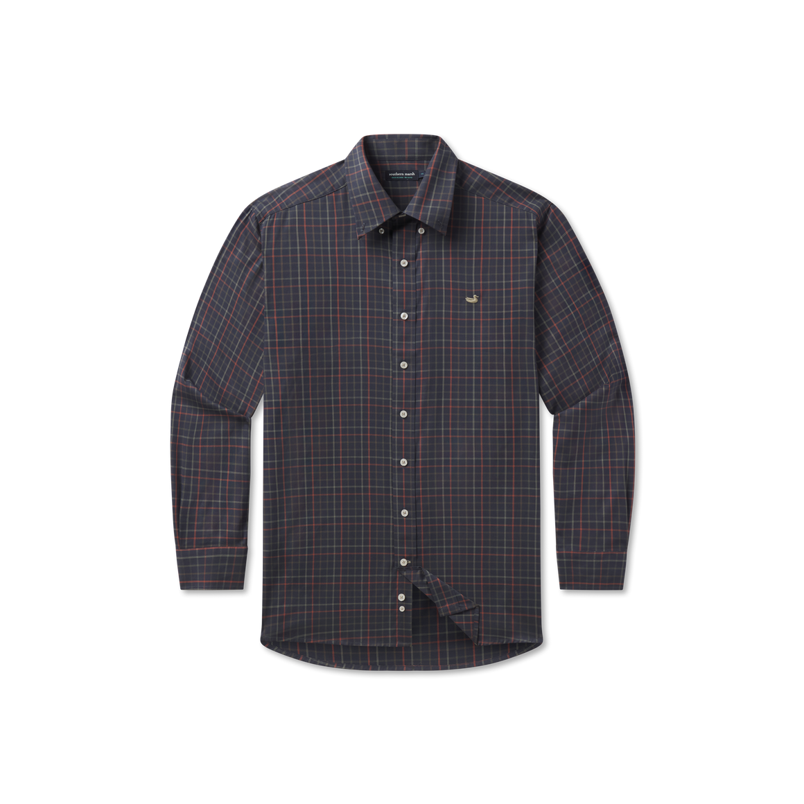 Chateau Windowpane Dress Shirt- Navy/Dark Olive