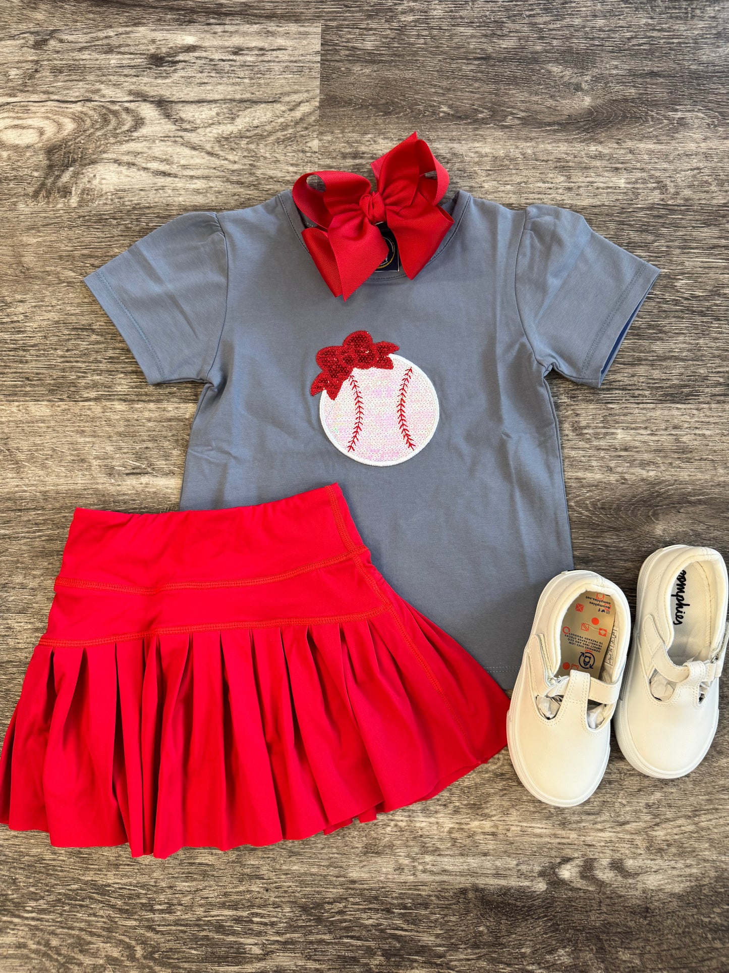 Girls Sequin Baseball Tee