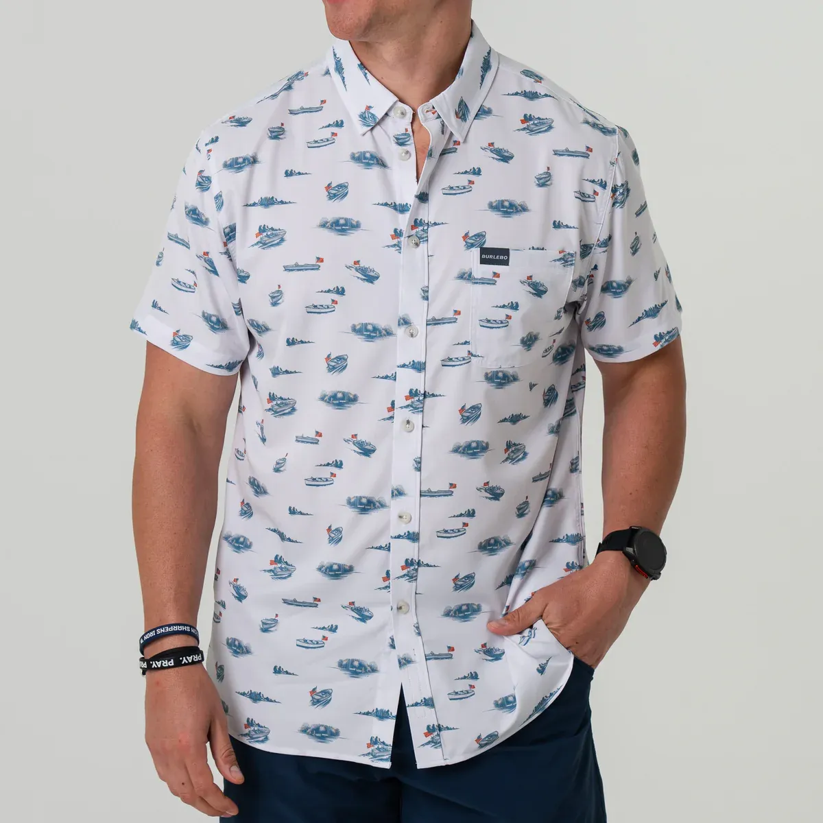 Performance Button Up- Lake Weekend