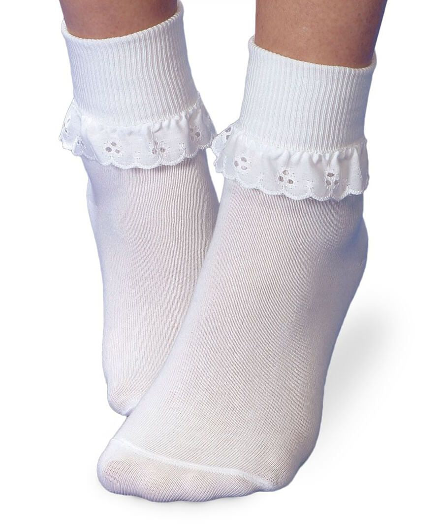 Eyelet Ruffle Sock- 2154