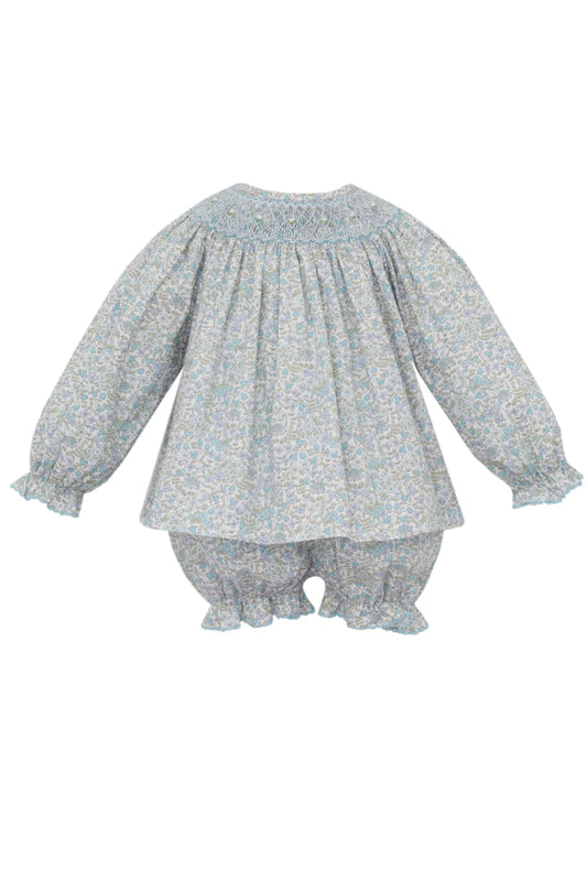 Andrea Blue Liberty Floral Bishop Bloomer Set