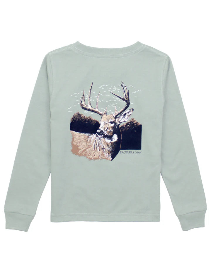 Youth Buck LS Sage Tee