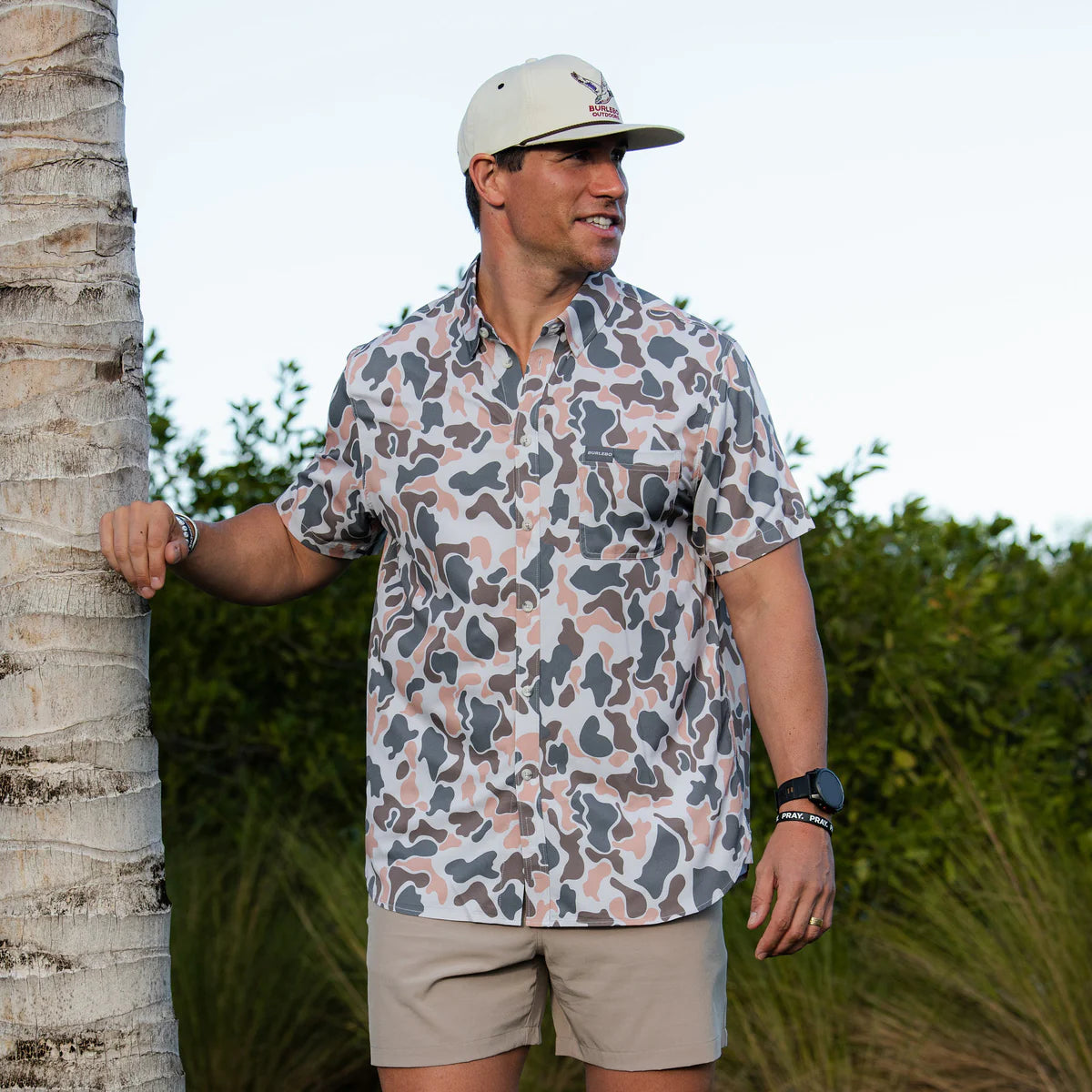 Performance Button Up- Vintage Camo
