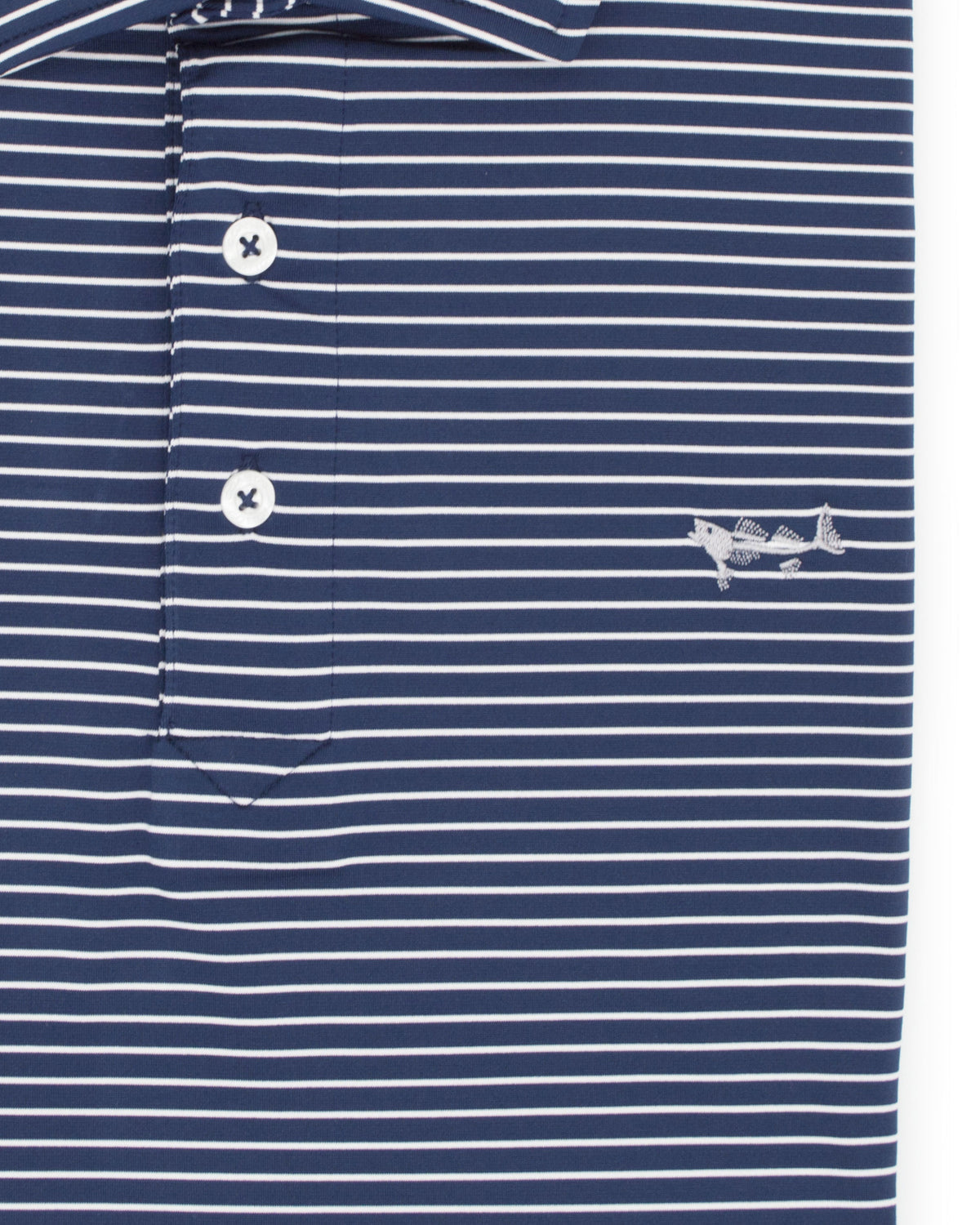 Indigo and White Stripe Polo