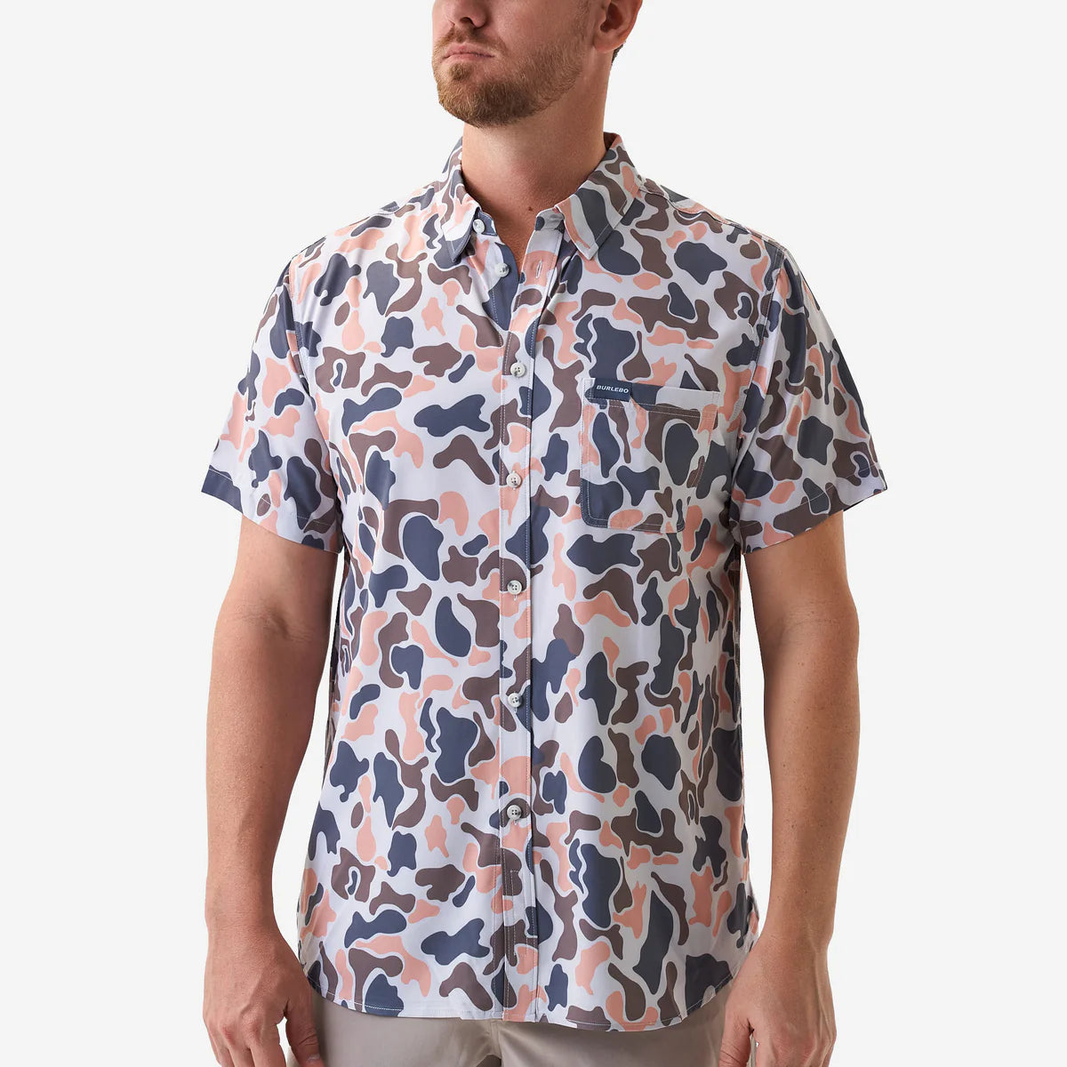 Performance Button Up- Vintage Camo