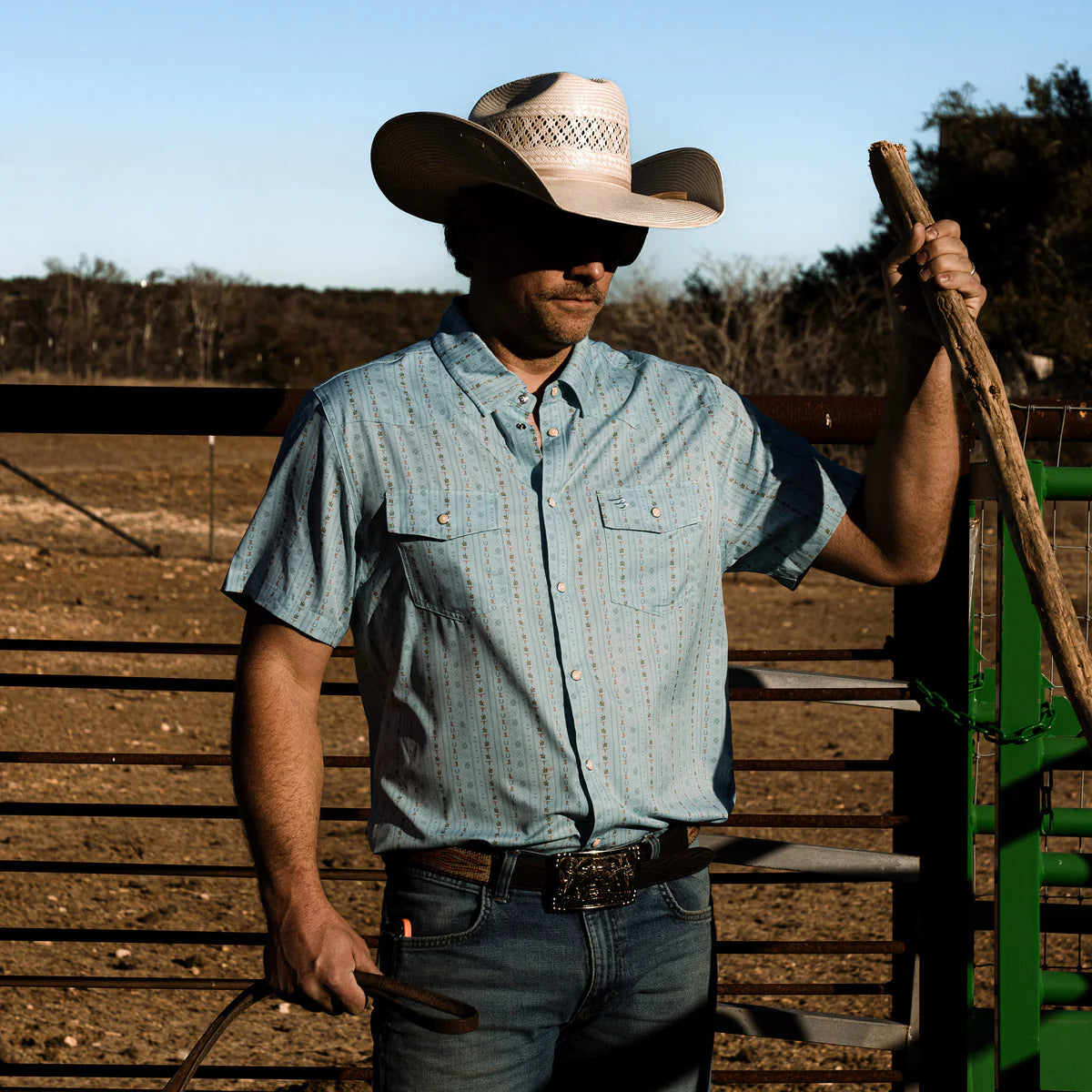 Performance Western Shirt- Ranch Blue Jean