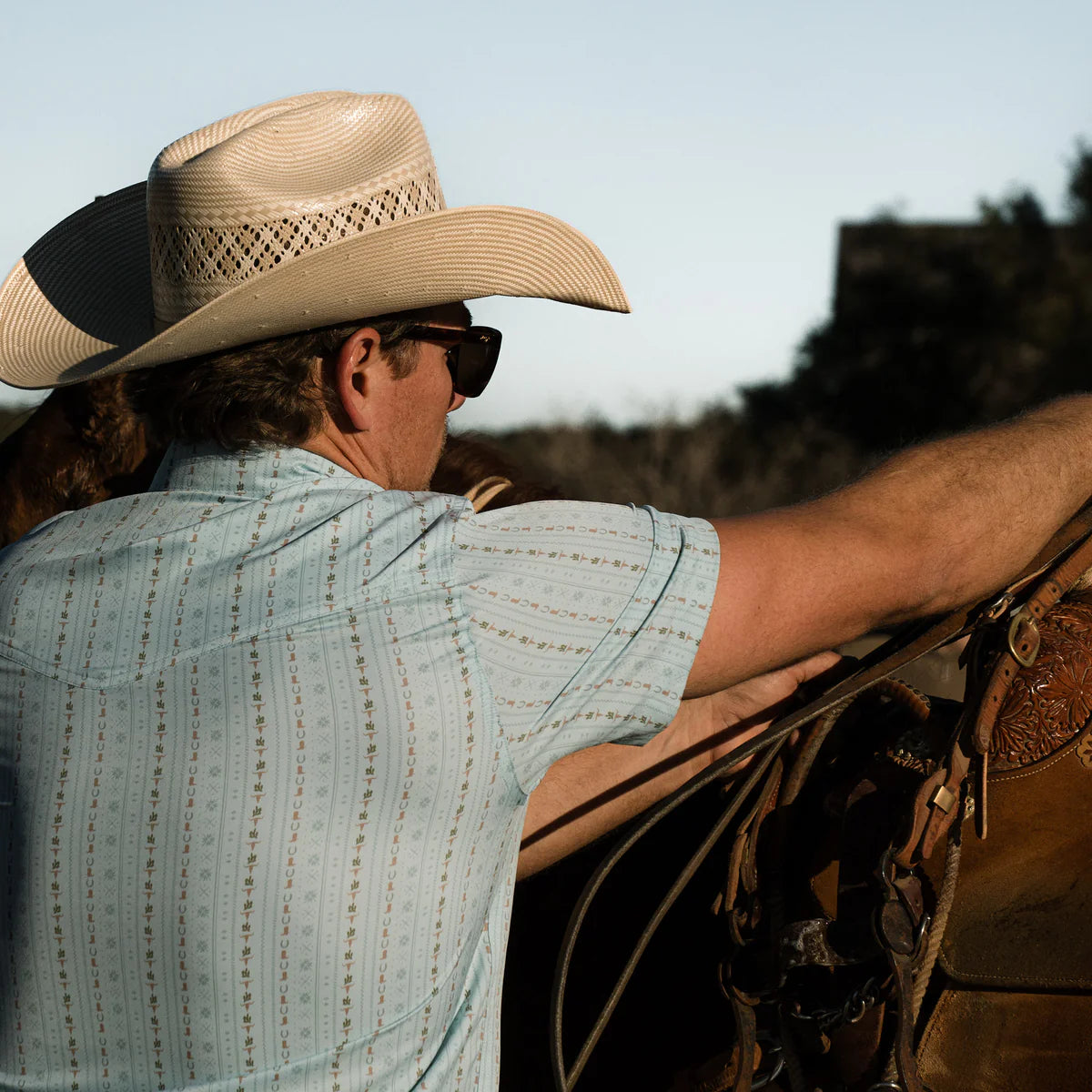 Performance Western Shirt- Ranch Blue Jean