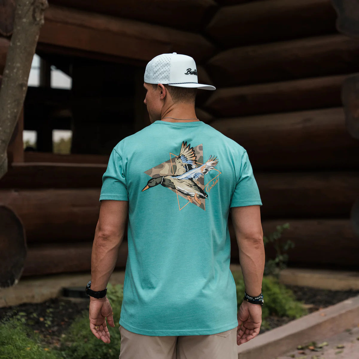 Pintail Triangle Duck Tee- Heather Cyan
