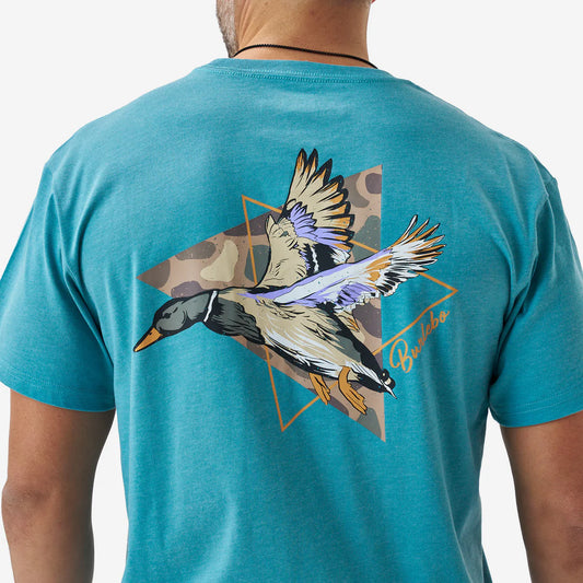 Pintail Triangle Duck Tee- Heather Cyan