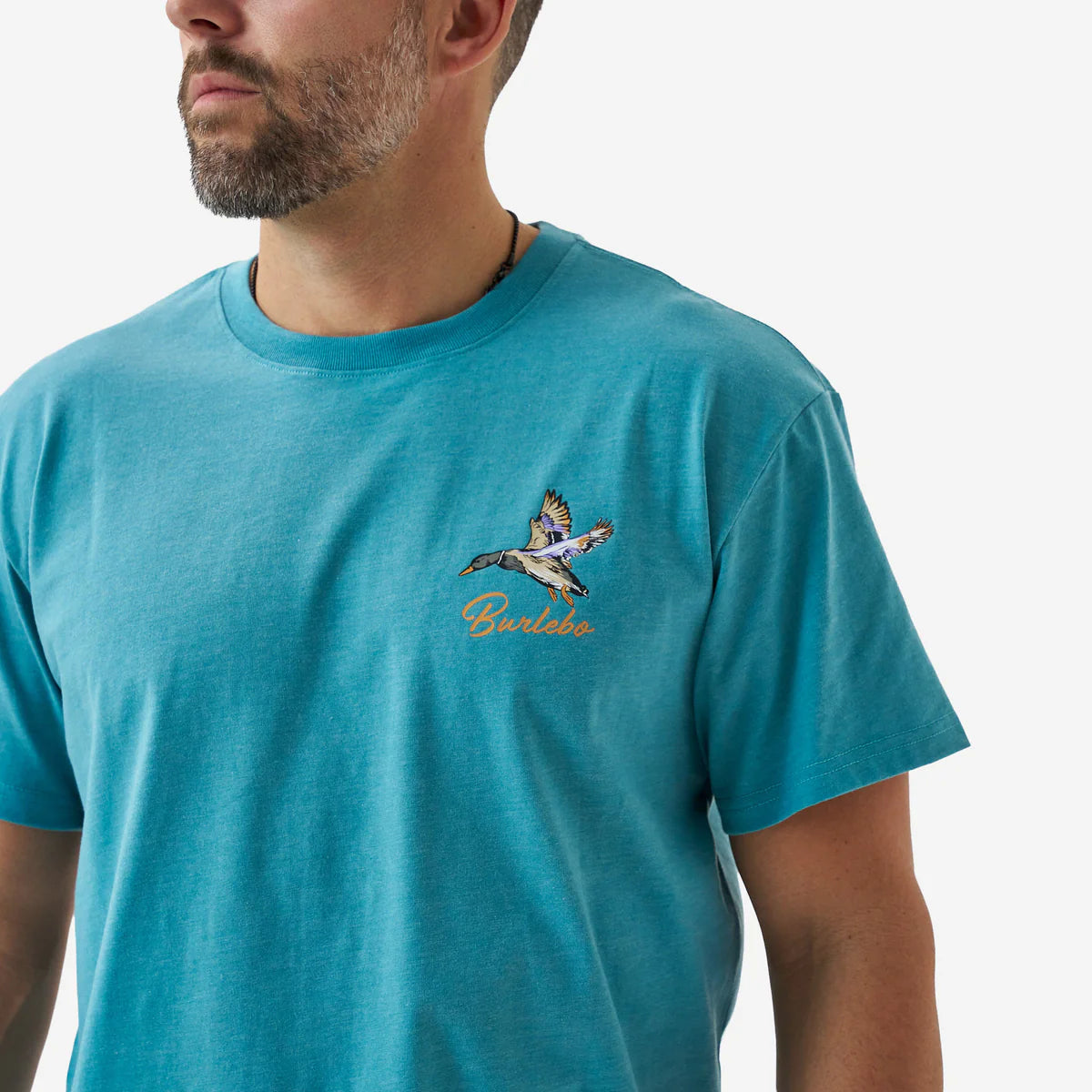 Pintail Triangle Duck Tee- Heather Cyan