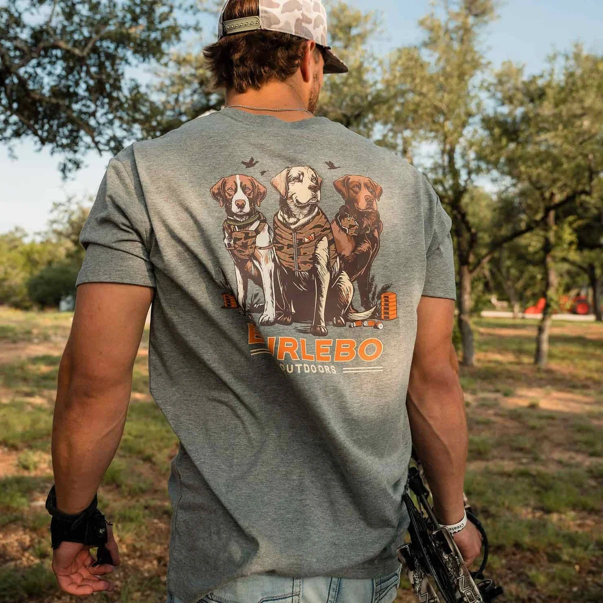 SS Tee Camo Duck & Dogs Heather Grey