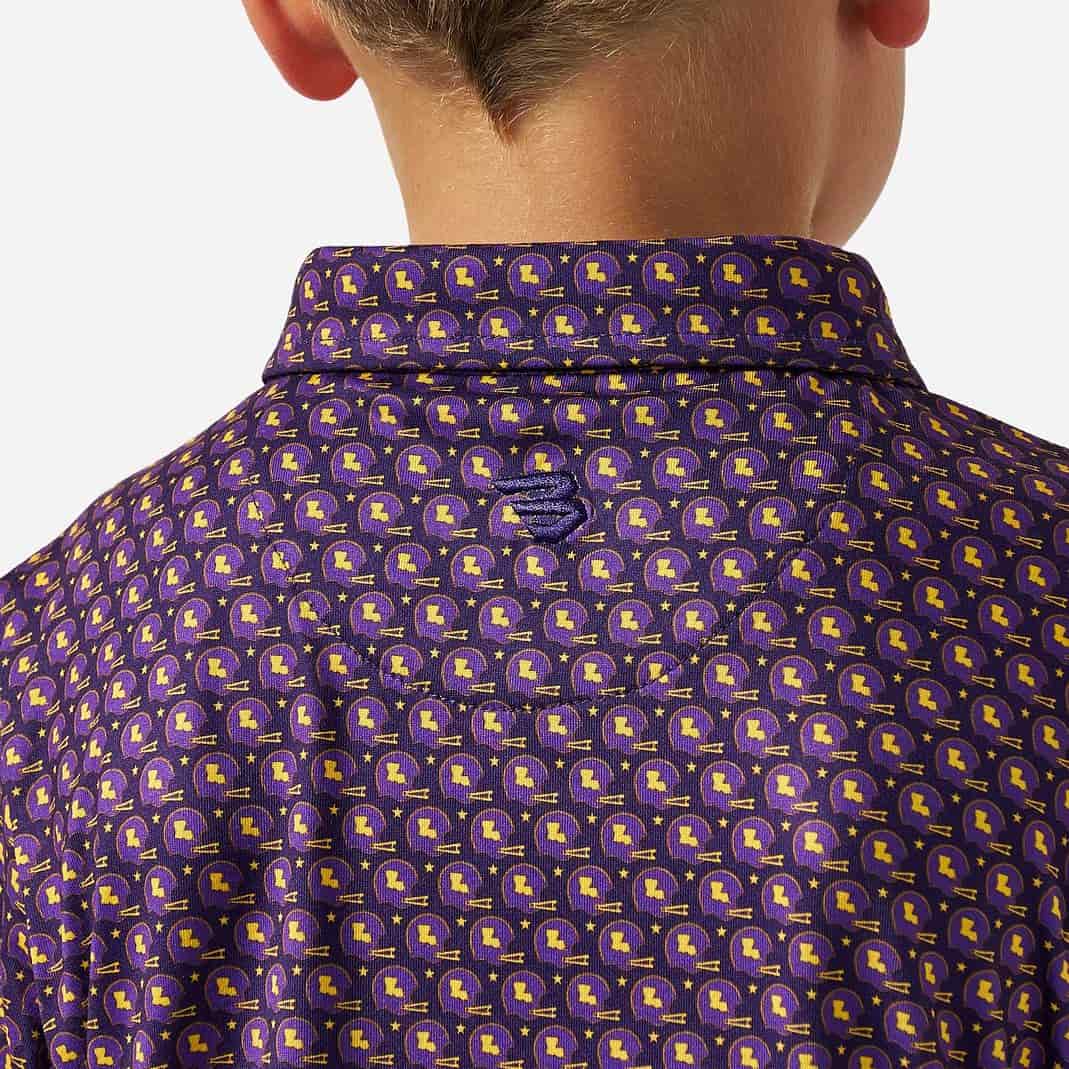 Youth Polo Vintage Helmets Purple & Gold