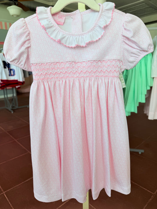 Ivanna Pink Floral knit Smock Dress