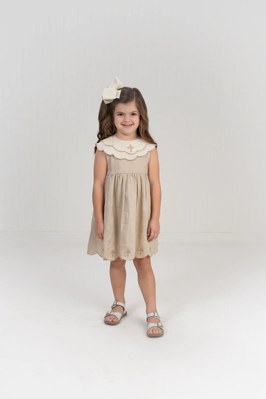 Tan linen Cross Dress