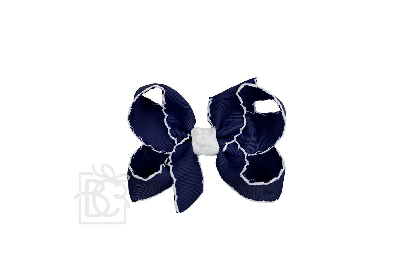 Moon Stitch Bow- Navy/White