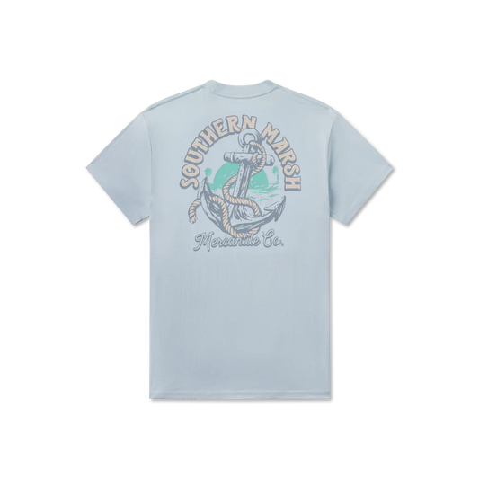 Anchor Down Tee-Mist Blue